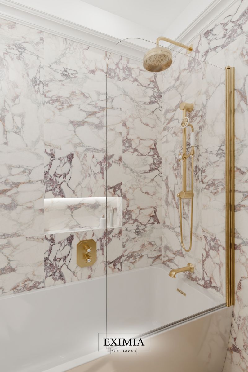 brushed brass shower